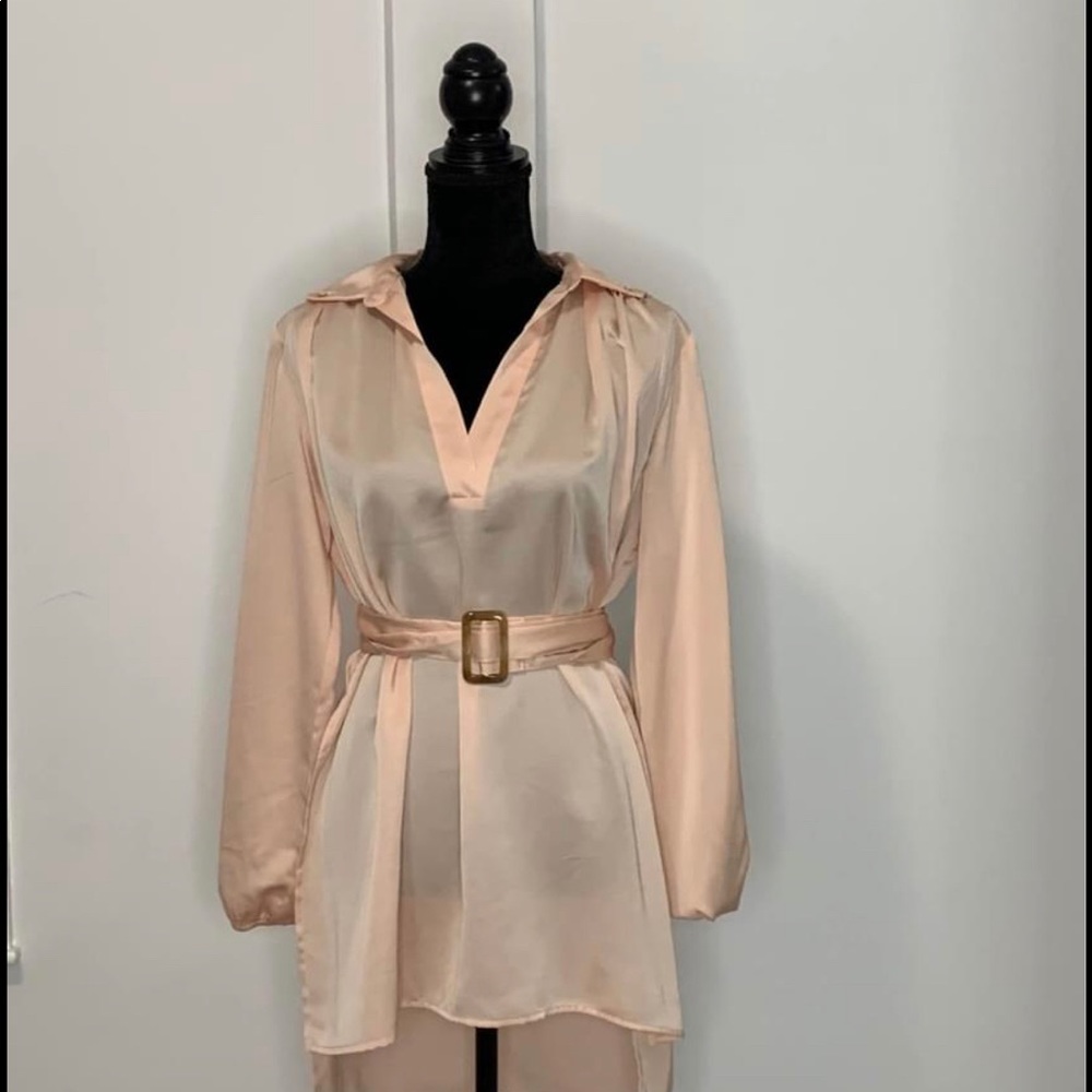 Pink blouse side slit - Picture 2 of 4
